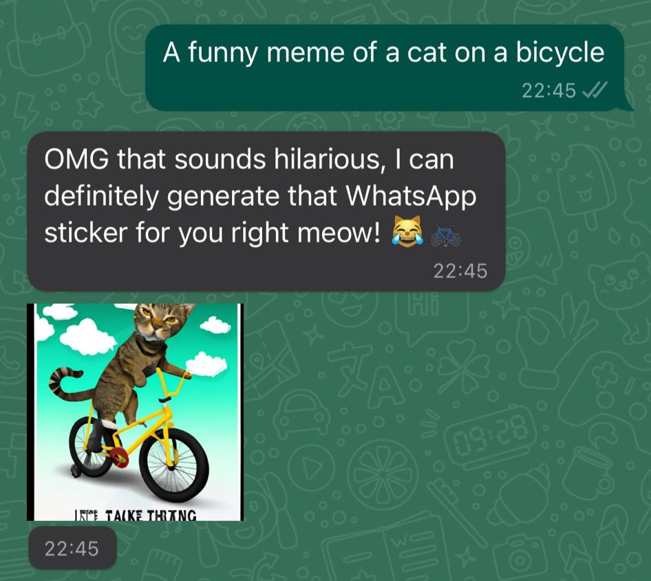 Sticker chat à bicyclette